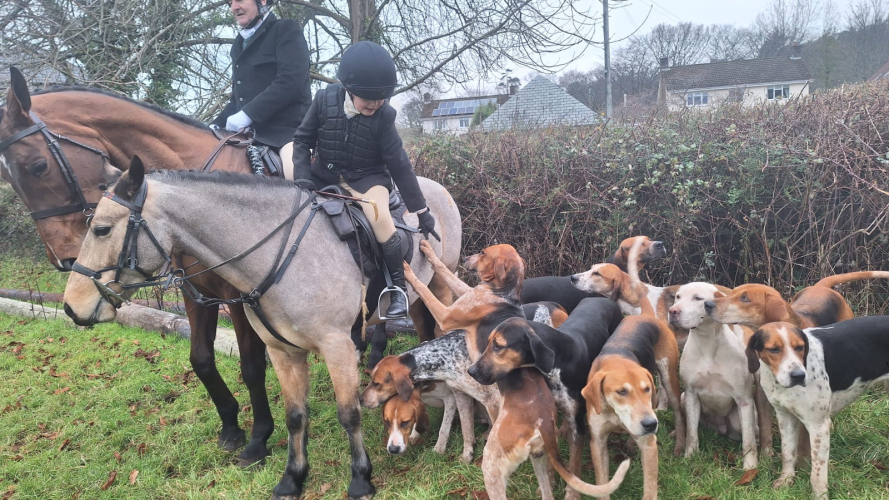 Boys hunting fun pony